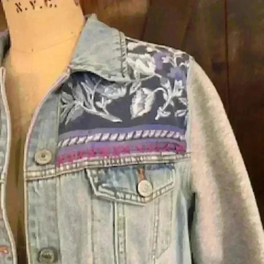 Custom Repurposed Forever 21 Jean Jacket, Size S - Picture 6 of 9